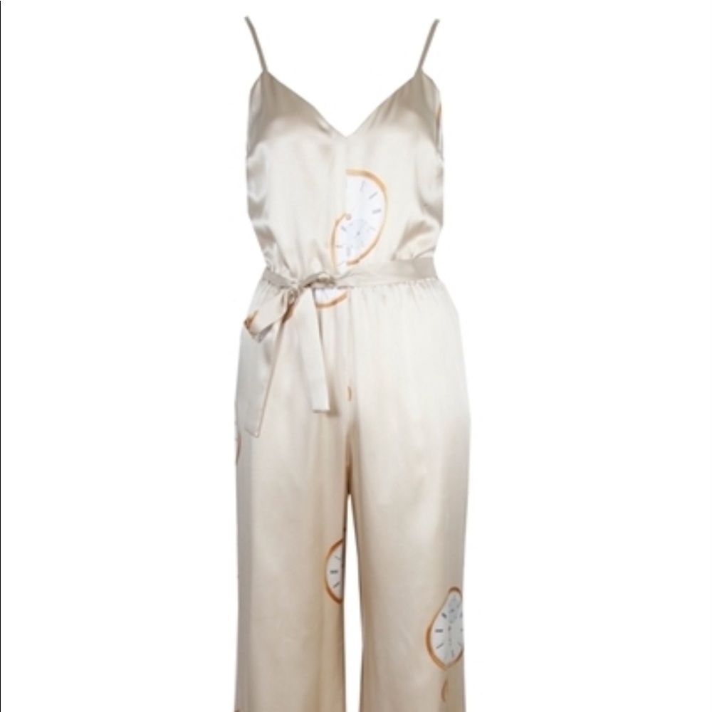 AGAIN Clock Silk Jumpsuit Romper